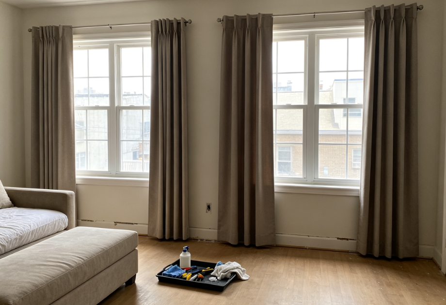 On-Site Curtain Replacement Service for Master Bedroom and Living Room